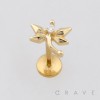 DELICATE DRAGONFLY CZ 316L SURGICAL STEEL THREADLESS PUSH-PIN LABRET SET